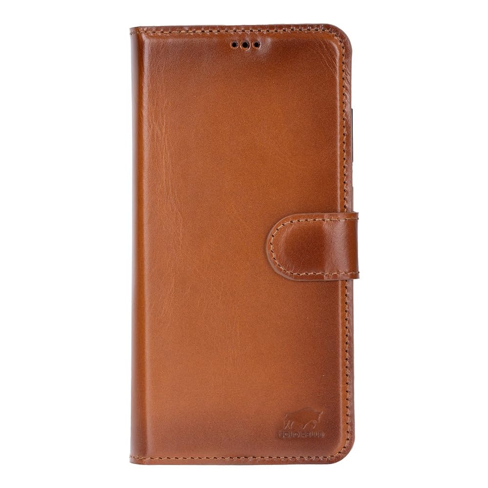 Solo Pelle Lederhülle Harvard kompatibel für das Samsung Galaxy S26 RFID inklusive abnehmbare Hülle mit integrierten Kartenfächern RFID (Cognac Braun, S26)
