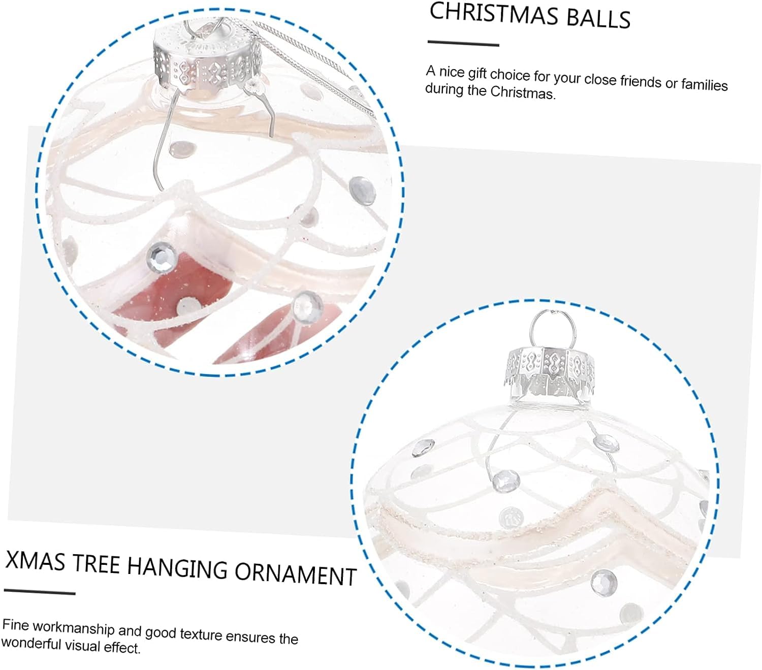 Boules de noël en Verre Transparent, 3 pièces, décorations d'arbre de noël à Faire soi-même, Boules de noël Transparentes pour fête à Domicile et Mariage