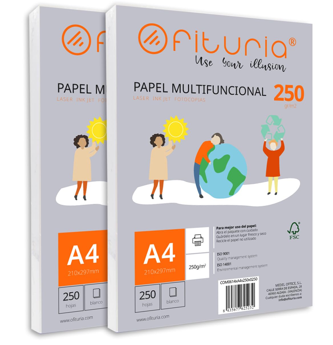 Pack of 500 White A4 Sheets 250g Printer Paper Multifunctional Copier Paper for School and Office Ideal for Laser Printers, Inkjet Printers or Copiers - Ofituria โ image 1