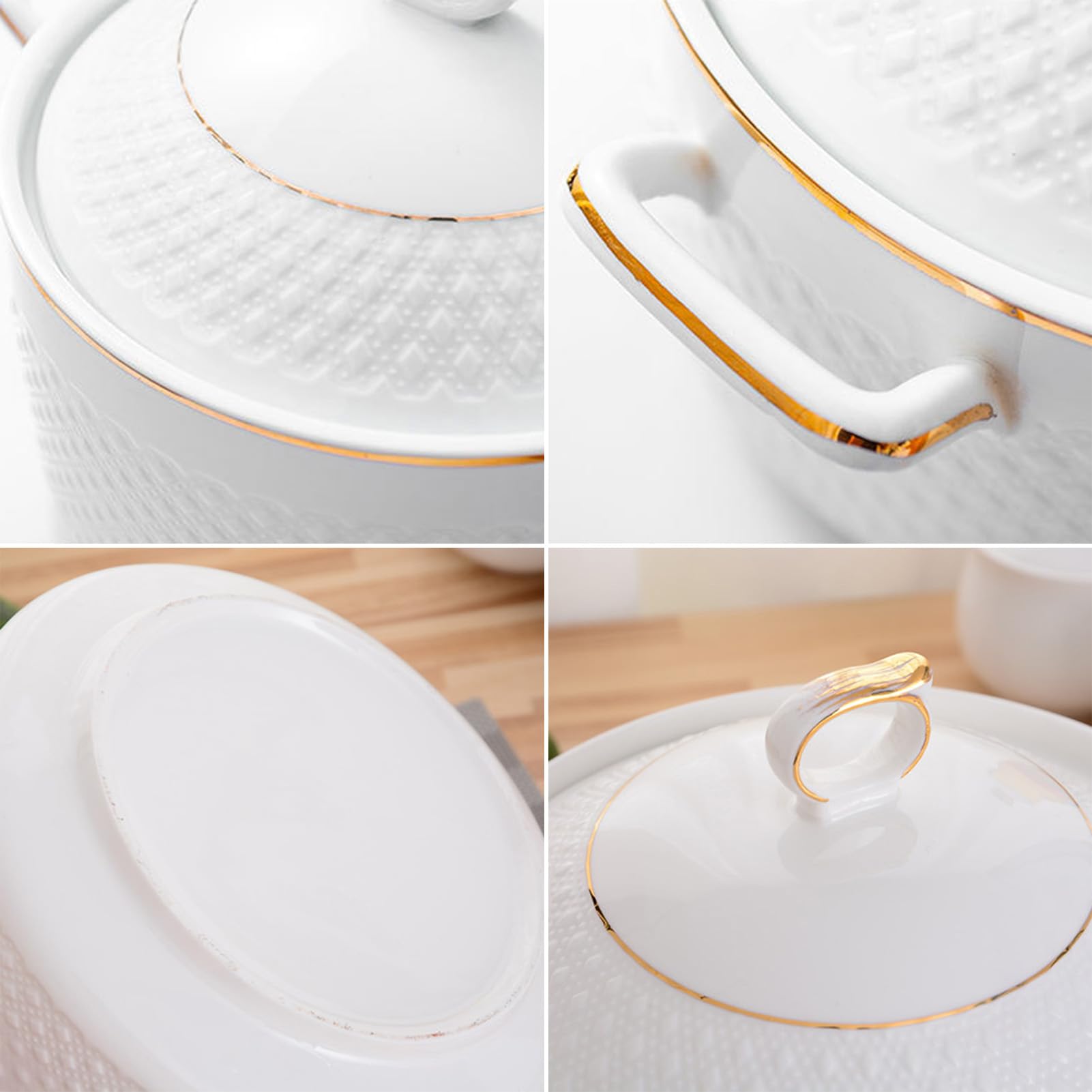 Ceramiczny garnek do duszenia, Mały miedziany garnek do zupy z pokrywką 2, l, biały, okrągły(White,1.5L/1.4QT)