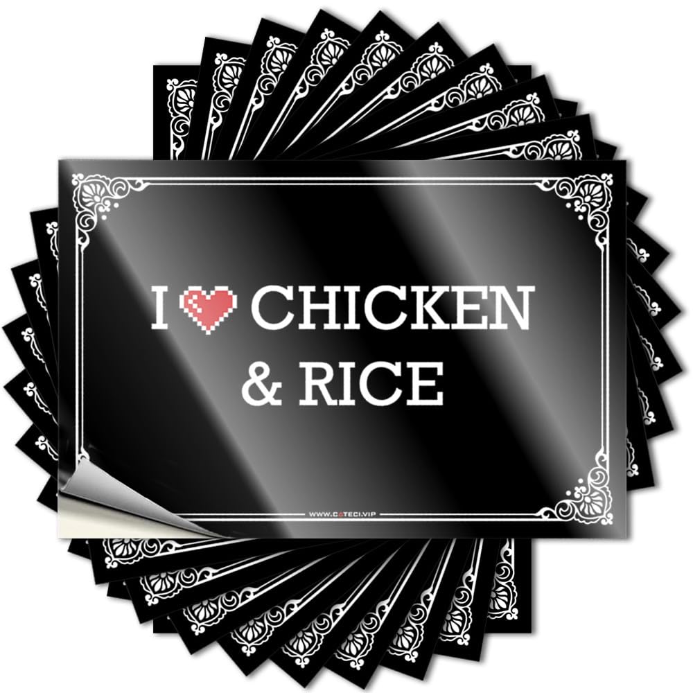 Farmhouse Lettering Sticker - Books Interesting Bumper I Love Chicken & Rice(6X9CM)