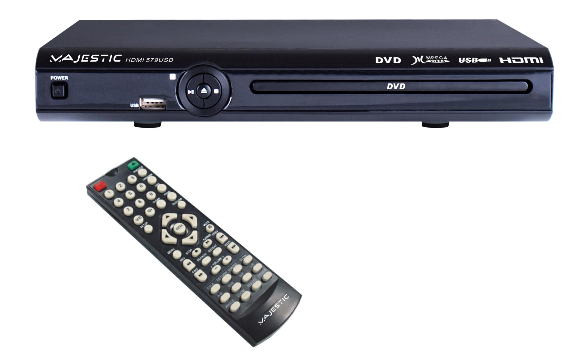 Majestic HDMI-579, Lettore DVD-MPEG 4 con uscita HDMI e ingresso USB, Nero