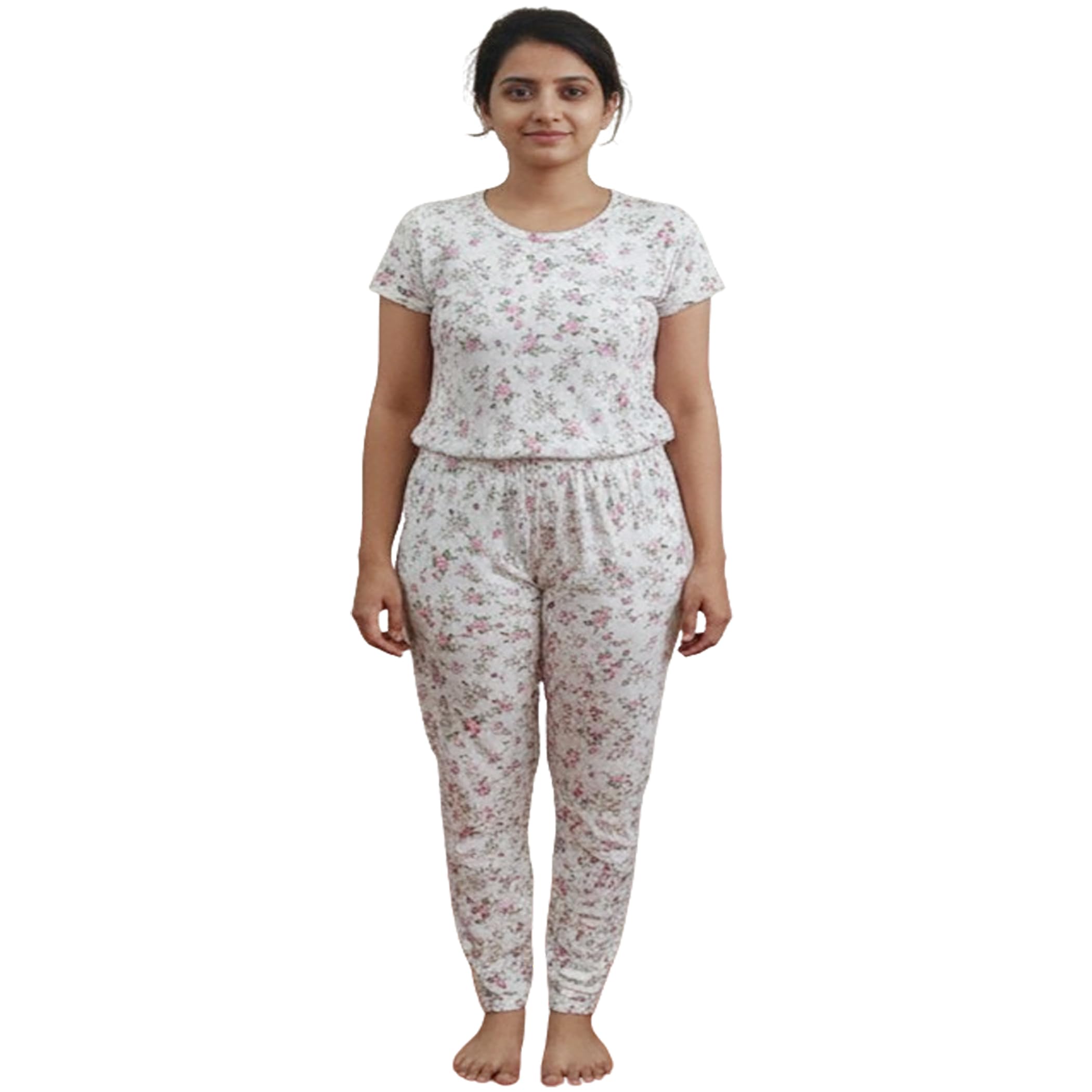 ukal Women's Regular Lounge Cotton Floral Print Pyjama Pants with Elastic Waistband Trackpant (Free Size)-picture-10