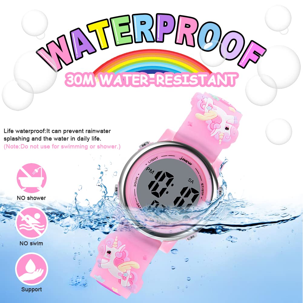Vicloon Orologio Digitale per Bambini, Orologio da Polso per Ragazzi e Ragazze, Polso unicorno, Cartoni 3D Waterproof Retroilluminazione a 7 Colori, Visualizzazione Della Data e Dell'ora
