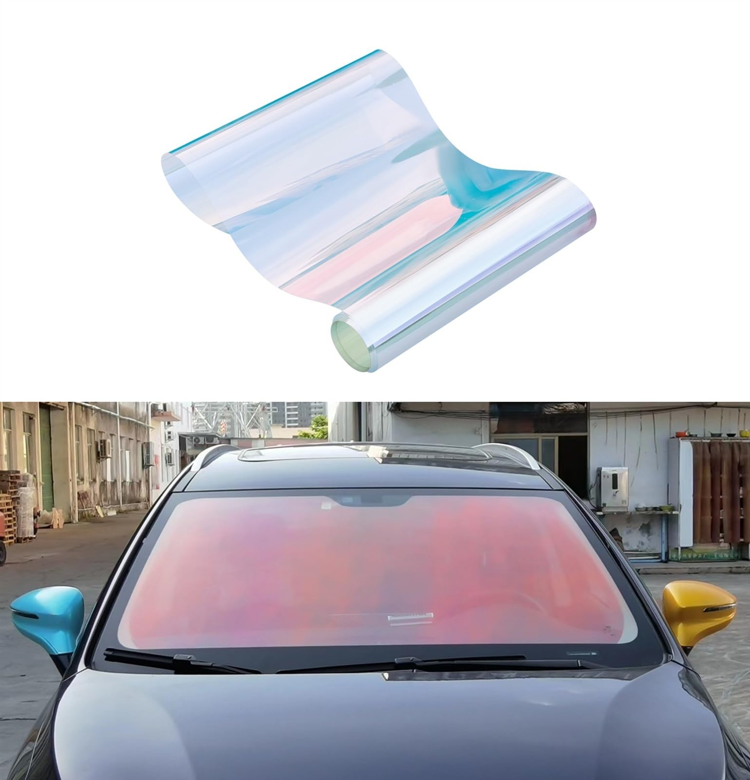 Auto Schutz Carbon Folie, Auto-Fenster-Tönungsfolien, Violette Farbe, Sonnenschutzfolie USO apto para Frontscheibe, Windschutzscheibe, 50 cm x 3,0 m