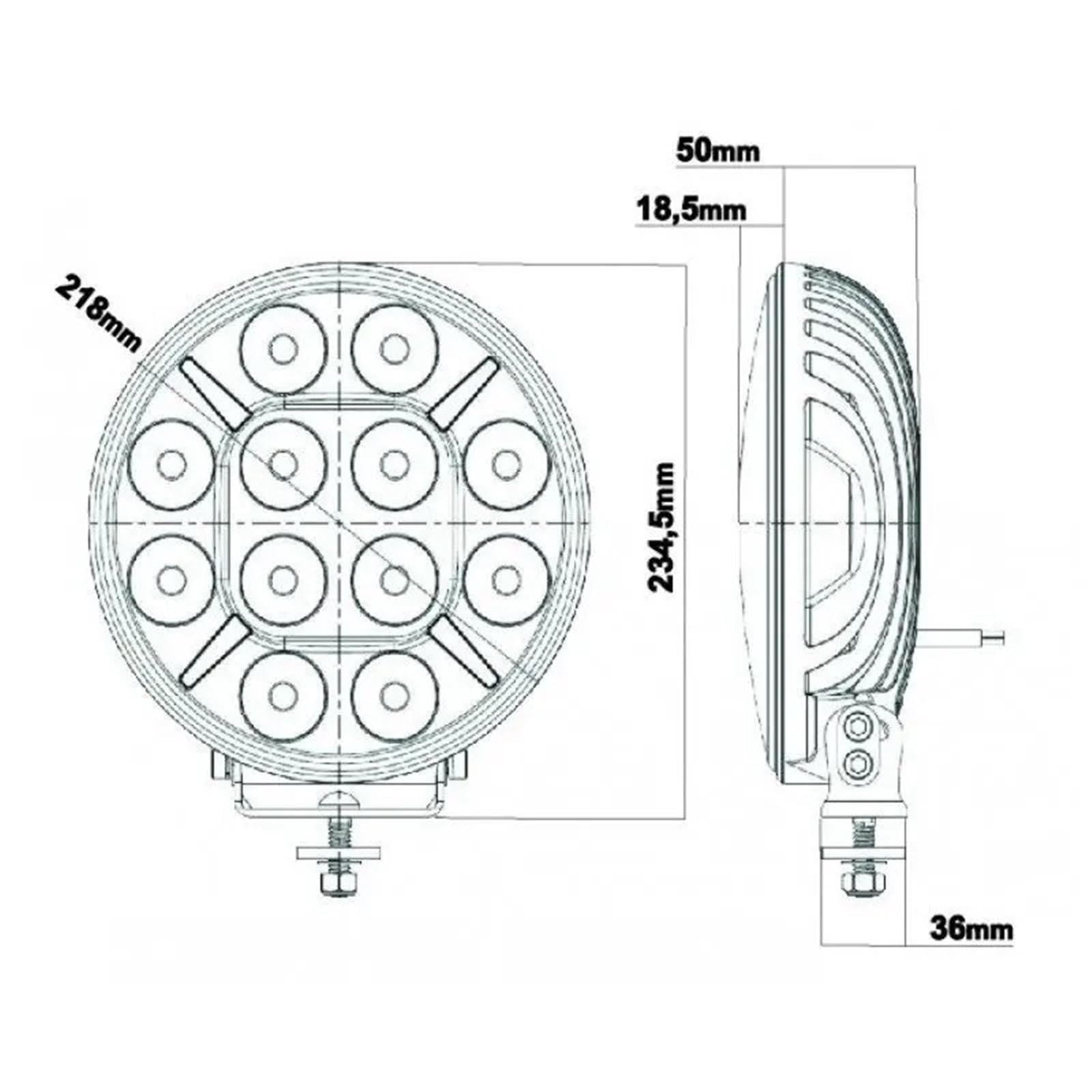 Auto Conjuntos faros 1 Luz LED Redonda Todoterreno De 9 Pulgadas Para Conducción Camiones Foco Trabajo Faro Delantero Con Intermitente