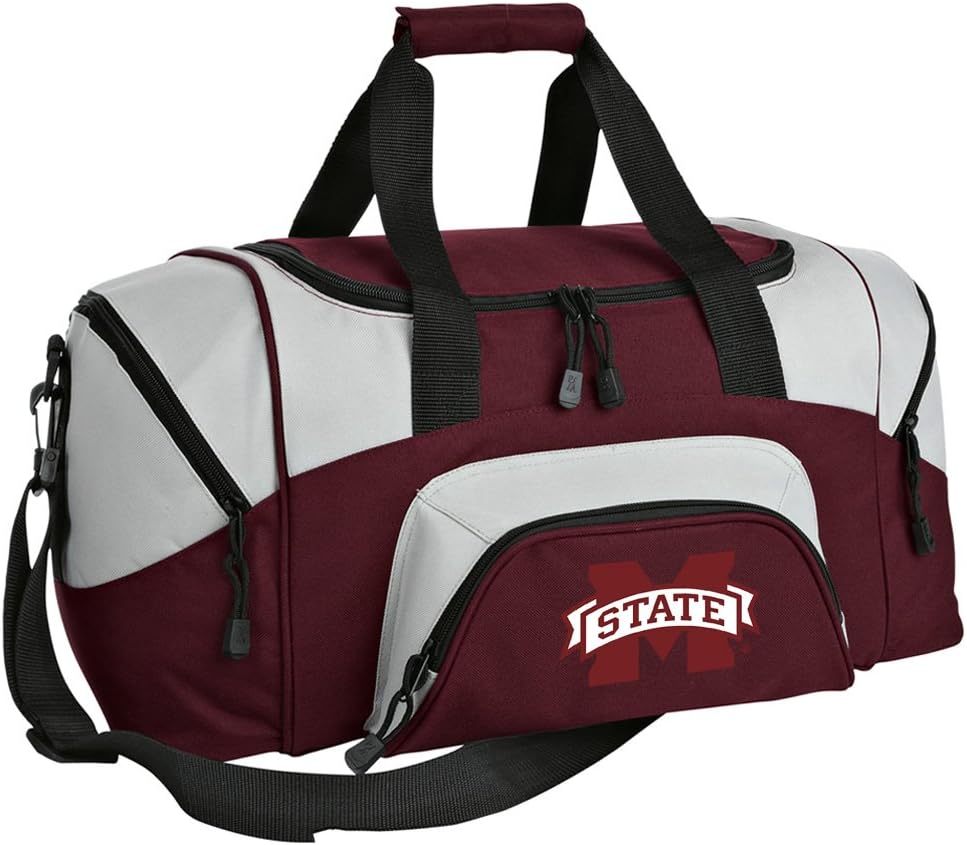 SMALL MSU Bulldogs Gym Bag Deluxe Mississippi State University Travel Bag