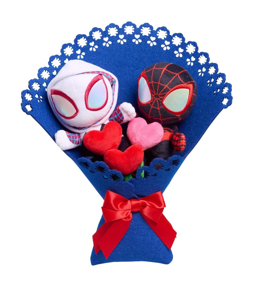Image of MARVEL Valentine's Day Plush Bouquet, Myles & Gwen Characters, 14 Inches