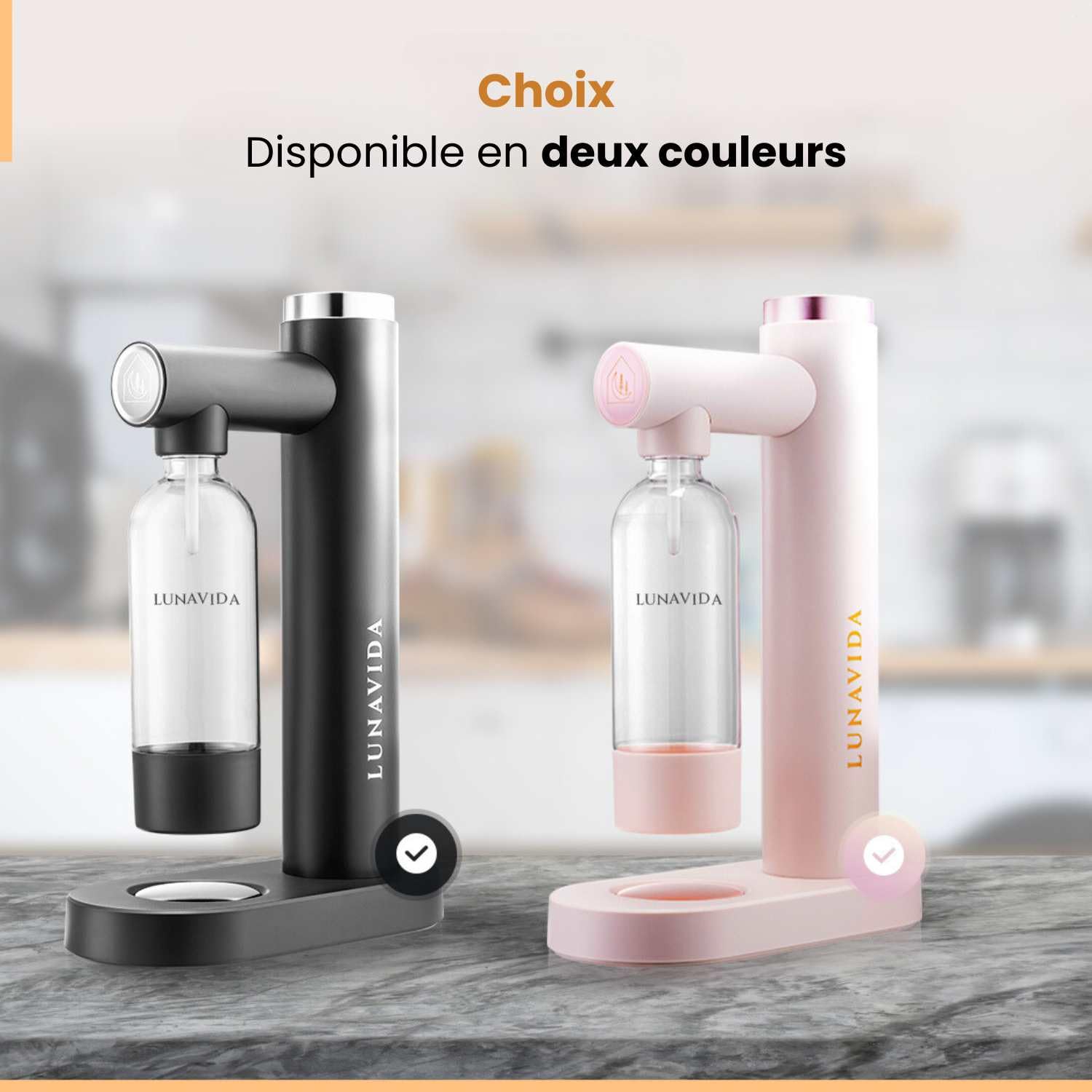 LunaVida Machine à Soda, Appareil à Eau Pétillante, Couleur Noir