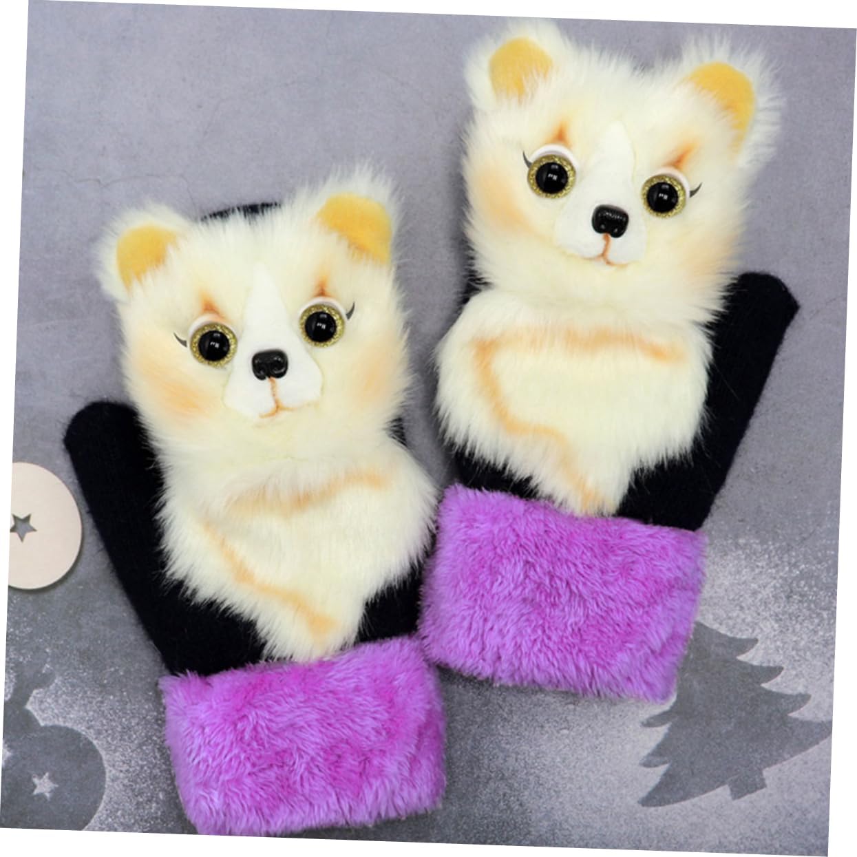 BESPORTBLE 1pair Portable Warm Gloves for Daily Use Comfortable Winter Cat Gloves Thick Hand-woven Design for Skiing Snowboarding and Ice Skating for Boys and Girls