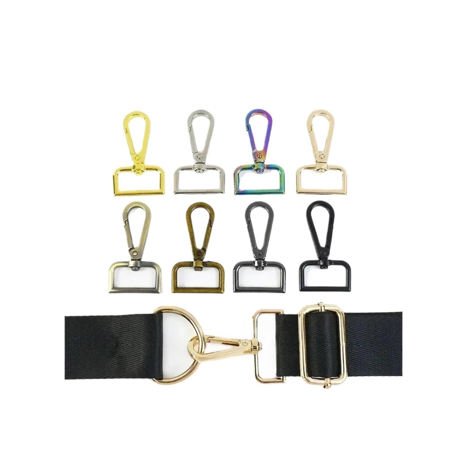 Zapięcia do torebek damskich, Torebka z metalową klamrą, klamra obrotowa, skórzane akcesoria do torebek zapięciem na homara(Black,26mm)