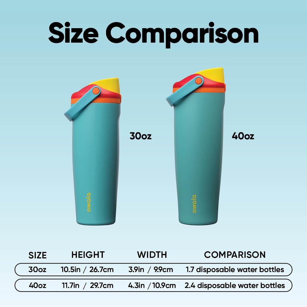 Owala FreeSip Sway Insulated Stainless Steel Water Bottle with Two