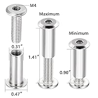 Vista 4 de 50 Juegos de Tornillos y Pernos Hexagonales Plateados para Muebles - Kit de Reparación de Rosca Métrica de Metal M6x20mm para Tornillos de Madera