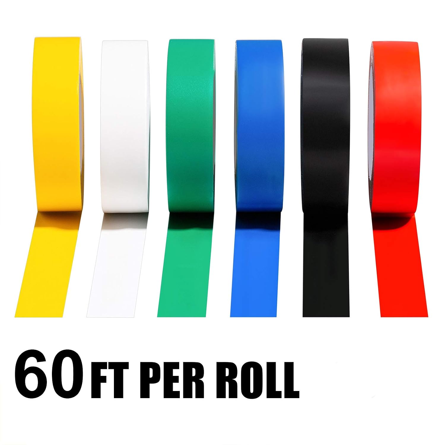 YI LIN 6 Rolls Insulation Tapes,Multi-Colored Electrical Tape,3/4 Inch x 60 Feet,Voltage Level 600V Dustproof, Adhesive for General Power Circuit Wiring