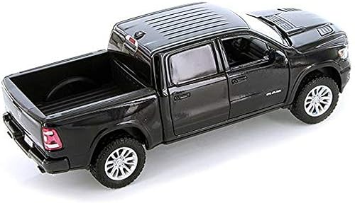 Miniatura 4 de 2019 RAM 1500 Laramie Crew Cab Pickup Truck Negro 124 Modelo Diecast Auto por Motormax 79357