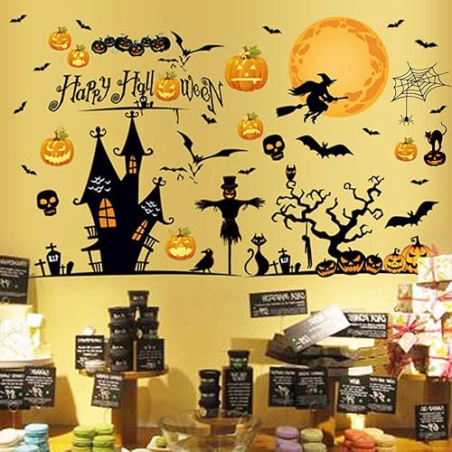 Happy Halloween Removable Wall Stickers Window Clings Art Decoration Vinyl