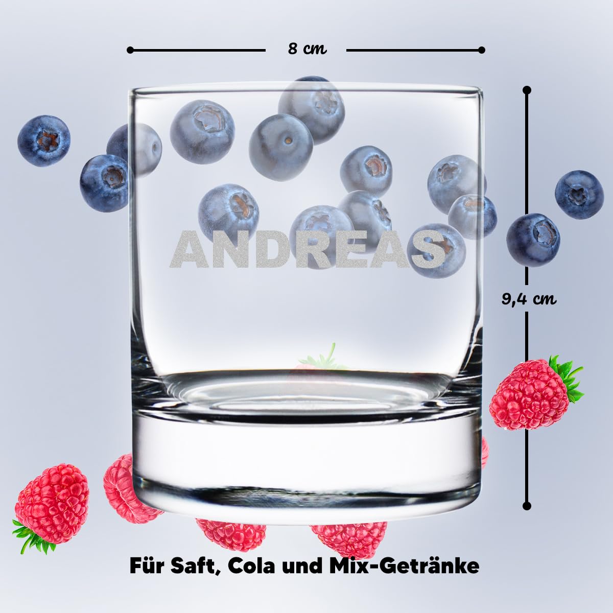 polar-effekt Wasserglas 6er-Set mit Gravur 320 ml - Trinkglas für Cocktails, Drinks, Saft, Wasser - Kristalglas - Saftglas - Weihnachten, Jubiläum Universalgläser