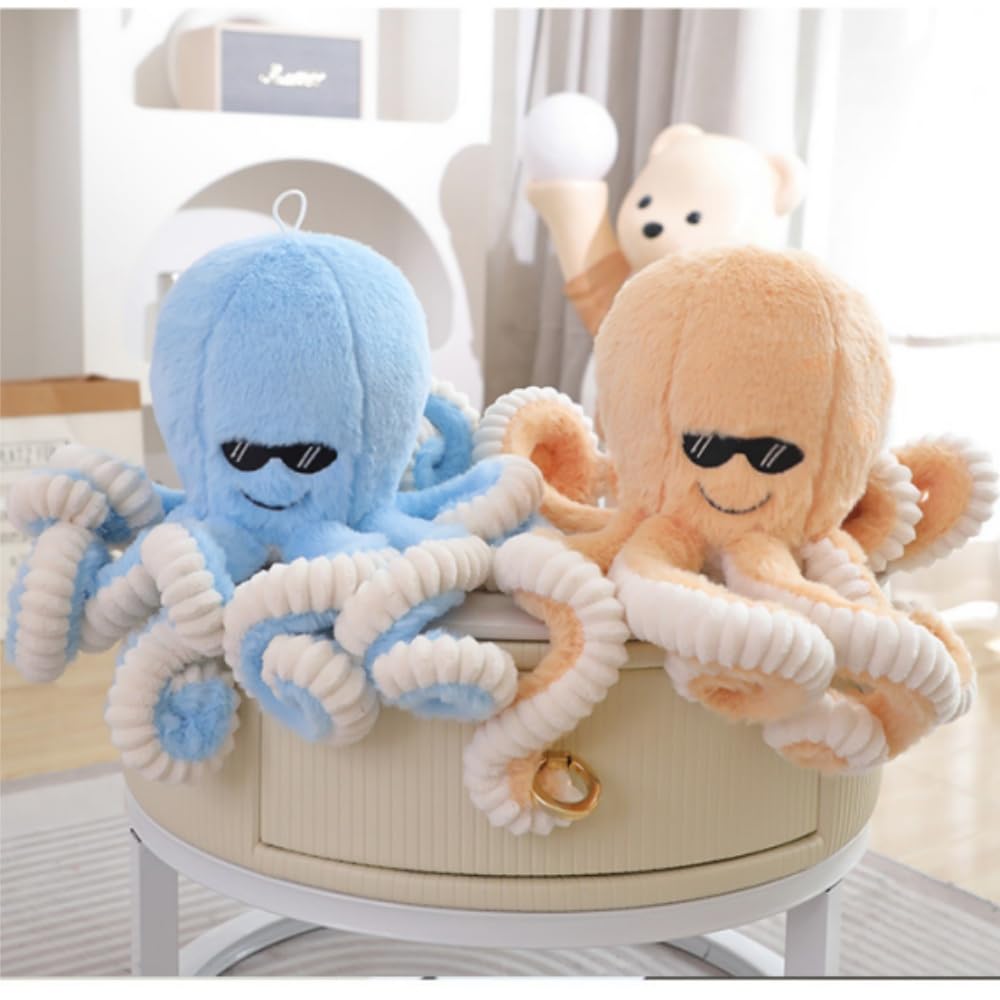 OUKEYI 15.7”Cute Cartoon Octopus Stuffed Animals Octopus Plush Doll Toys Octopus Plushies Toys Gift Sea Stuffed Toys for Kids and Lovers Xmas Gift (Blue) (Blue) - Image 2