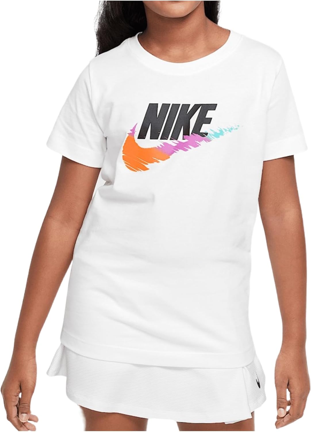 Nike Sportswear Big Kids' T-Shirt (HM5854-100, White)