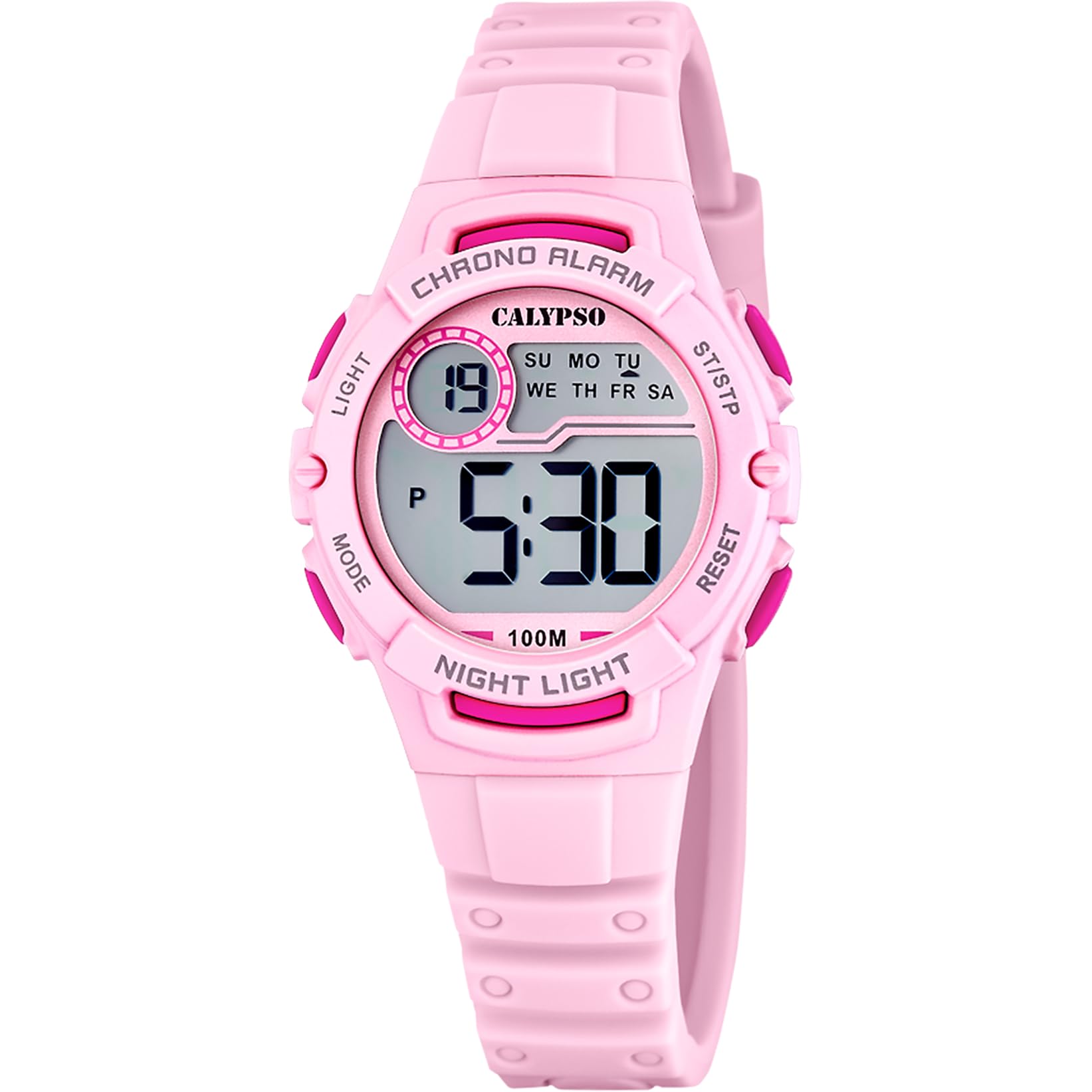 CALYPSO Reloj Digital Infantil Niño Niña de Caucho - Resistente al Agua 10 ATM Fecha y Calendario, Cronógrafo, Doble Horario, Luz, Alarma, 12 y 24 Horas K5852 - Junior Collection
