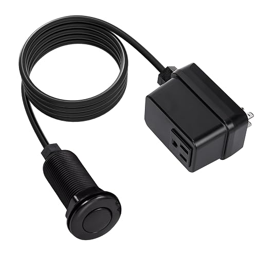 CLEESINK Garbage Disposal Switch Cordless Air On Off Kit Black 3.5'