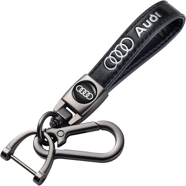 Leather Car Keychain, Car Keyring for Men with, Key Chain for Men Women, Key Fob Keyring Family Present, Car Accessories