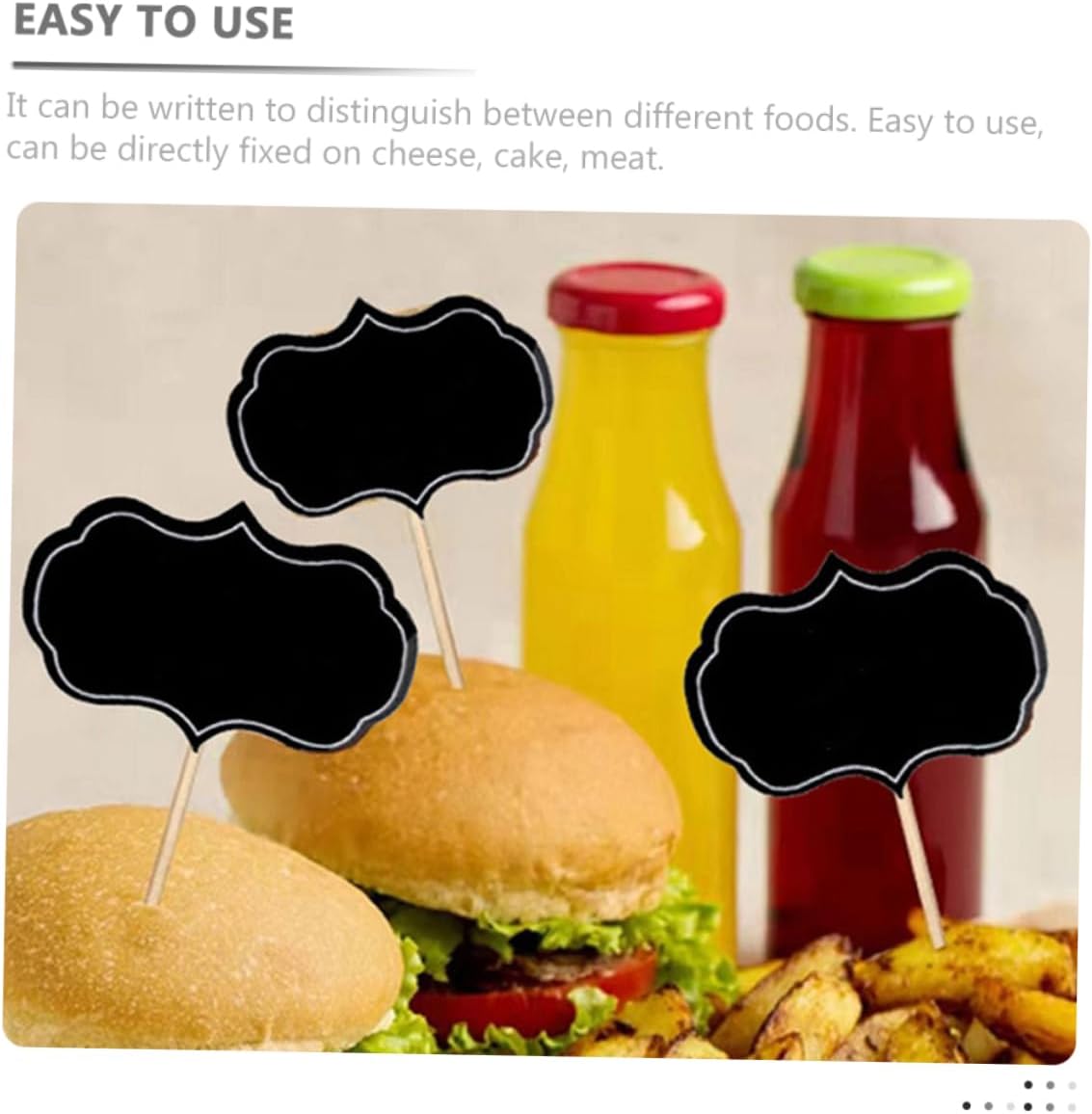 16pcs Black Paper Wood Cheese Markers for Buffet and Party