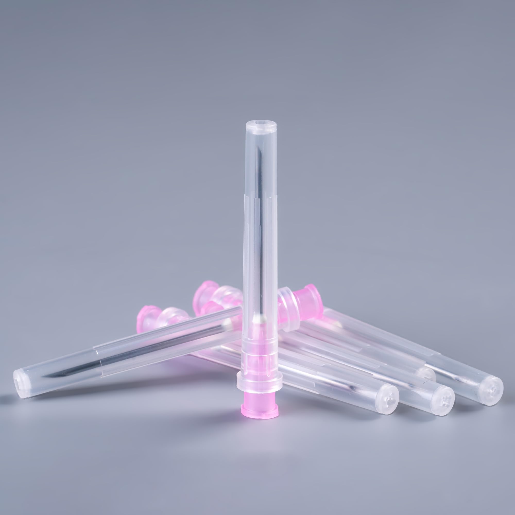 100 Pack 18 Gauge 1 Inch Disposable Needles with Caps for