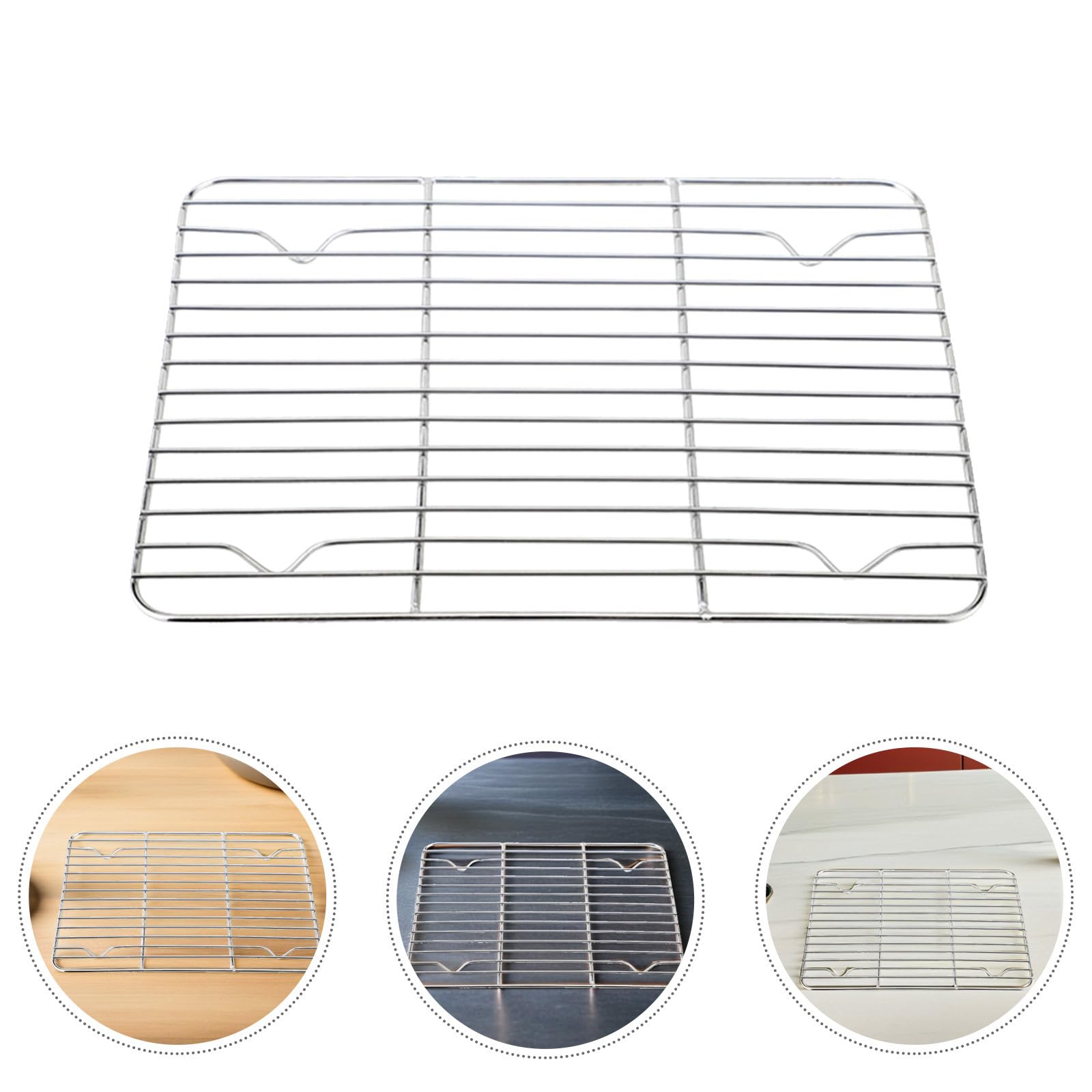 BESPORTBLE Grille De Refroidissement INOX 23x17 cm pour Air Fryer Cuiseur Vapeur