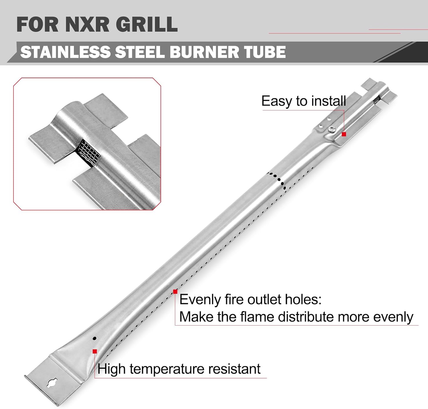 Oklagarden 780-0832C Grill Replacement Parts Heat Plates Burner Tube for Nxr Grill Replacement Parts Heat Shield Nxr 7 Burner Grill Parts 965490 Heat Tents Burners Stainless Steel Pipe Burners Cover