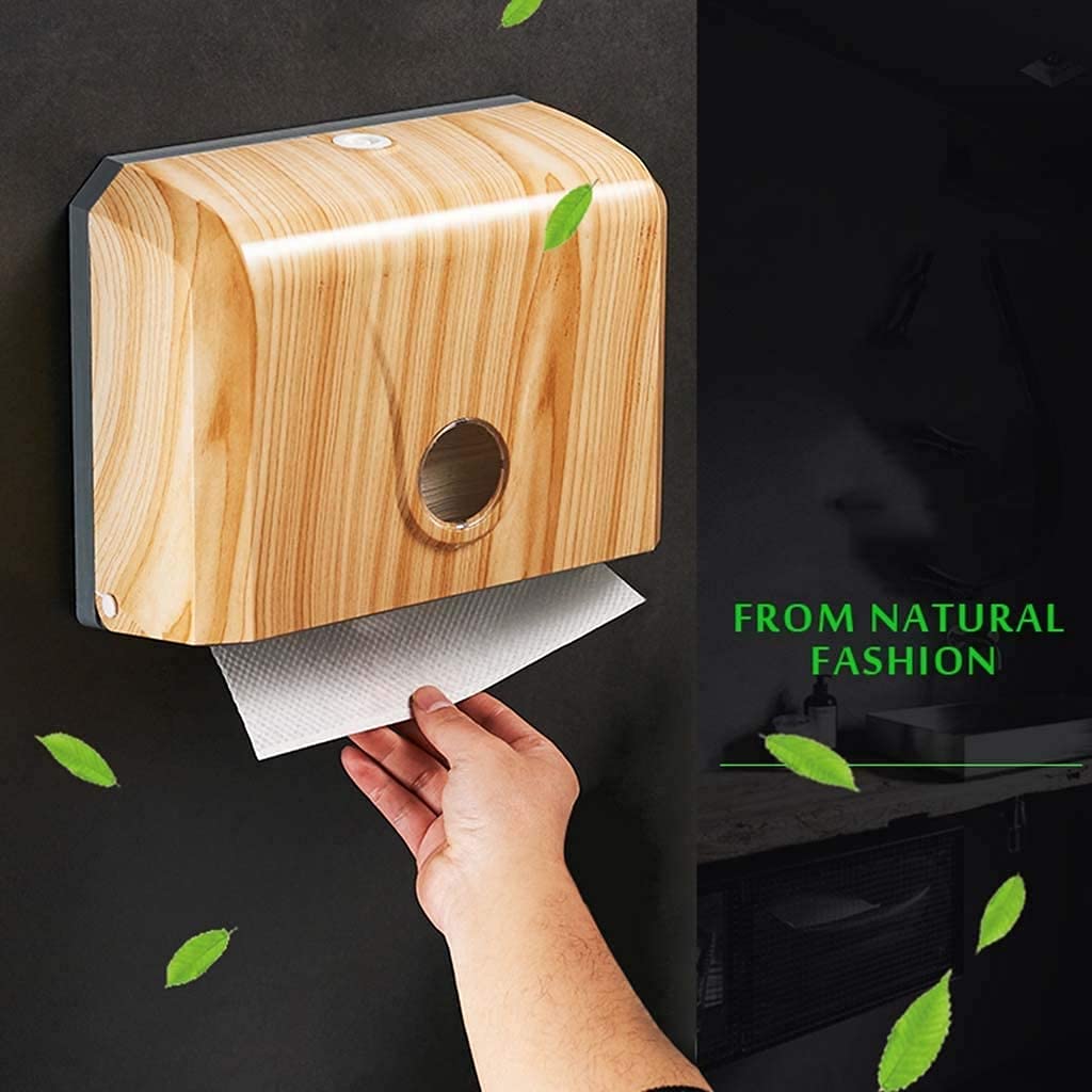 Baño Dispensador de Toallas de Papel de Montaje en Pared con Soporte para pañuelos de baño con Llave Dispensador de Toallas de Mano de plástico sin Perforaciones para el hogar y la Cocina Comercial