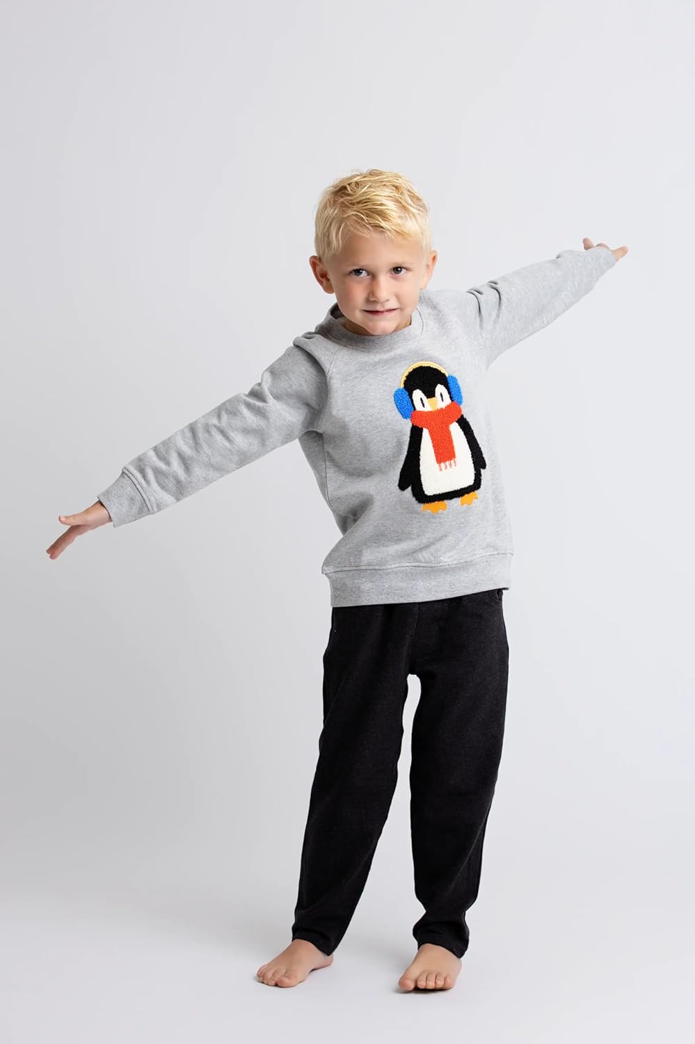 monica + andy Embroidered Crewneck Sweatshirt, 100% Organic Clothes for Girls & Boys, Sizes For Kids, Toddler & Baby - Image 3