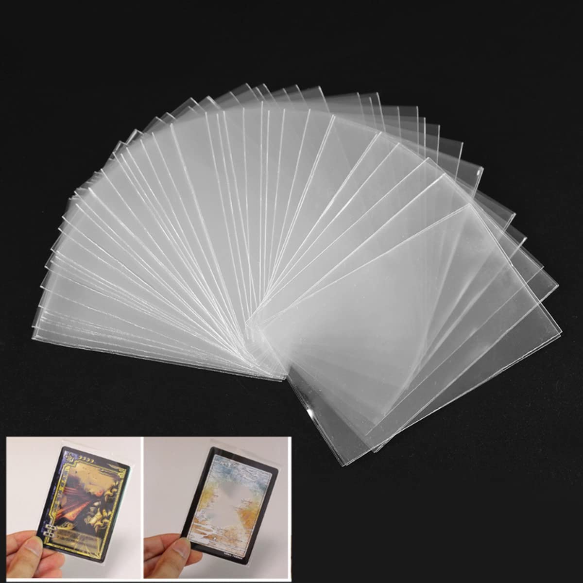 Amazon.com: homeemoh Clear Card Sleeves Pack of 100, Penny Sleeves for  Trading Cards, Pokemon Card, Board Games, MTG, Yugioh, Sports Cards : Toys  & Games