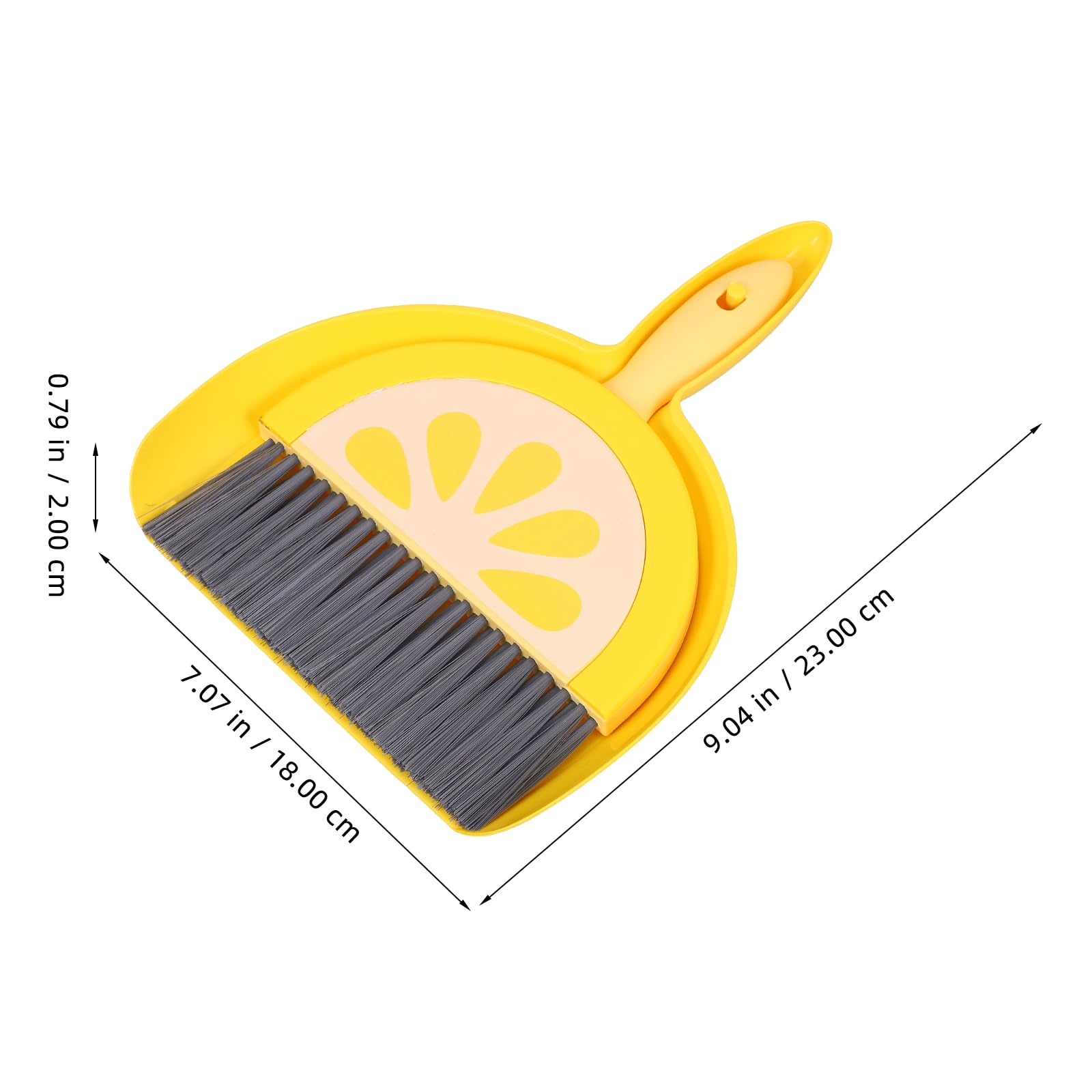 LUOZZY 2 Sets Small Broom and Dustpan Set Desktop Small Sweep Broom with Dustpan Cleaning Tools for Home Office Tabletop Supplies - Yellow Lemon