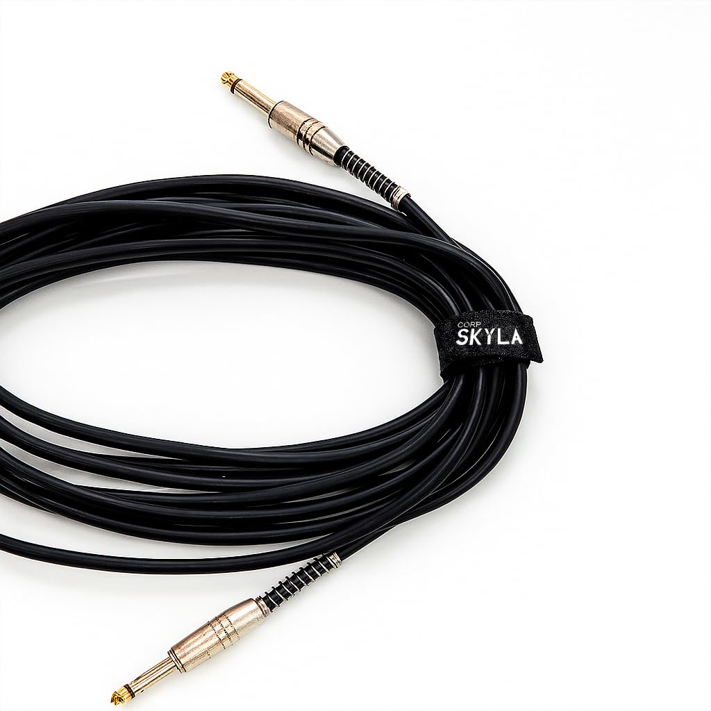 Guitar Instrument Cable – Premium 1/4 Inch Plug – Low Noise – Professional Audio (118, Inches)
