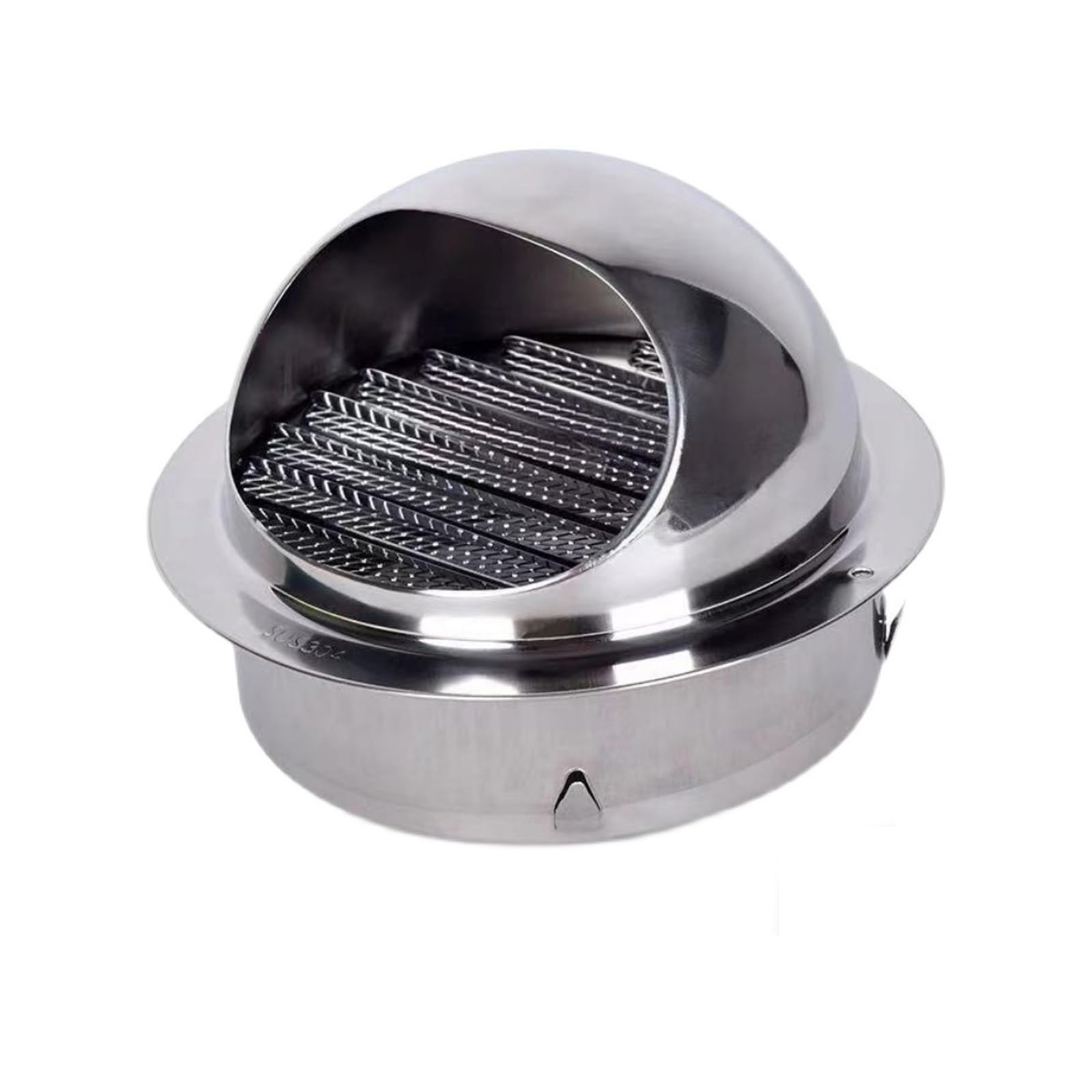 OYSKGNCMW 304 Stainless Steel Chimney Cowl Cap,Range Hood Exhaust Pipe Exterior Wall Vent Windshield Chimney Rain Cap,Ducting Ventilation Cap,Built-in Louvers and Aluminum Alloy Mesh (180mm/7.1in)