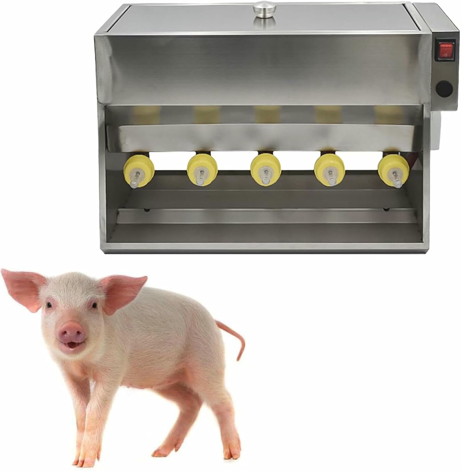 Automatic Feeding Machine, Stainless Steel, 10/14 Teats, Thickened Design, Efficient Feeding of Piglets