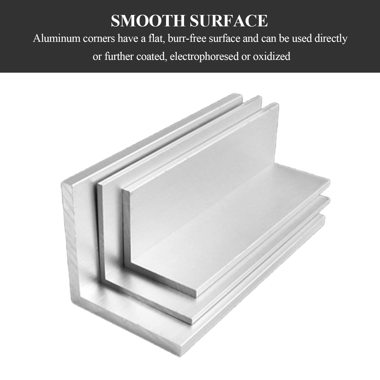 2 tiras angulares en forma de L de aluminio 6063, perfil triangular con borde de aluminio de 500 mm de longitud, aptas for construcción y maquinaria.(100x100x2x500mm)