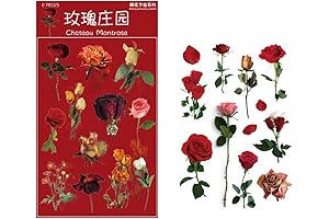 2 Sheets Premium Rose Stickers