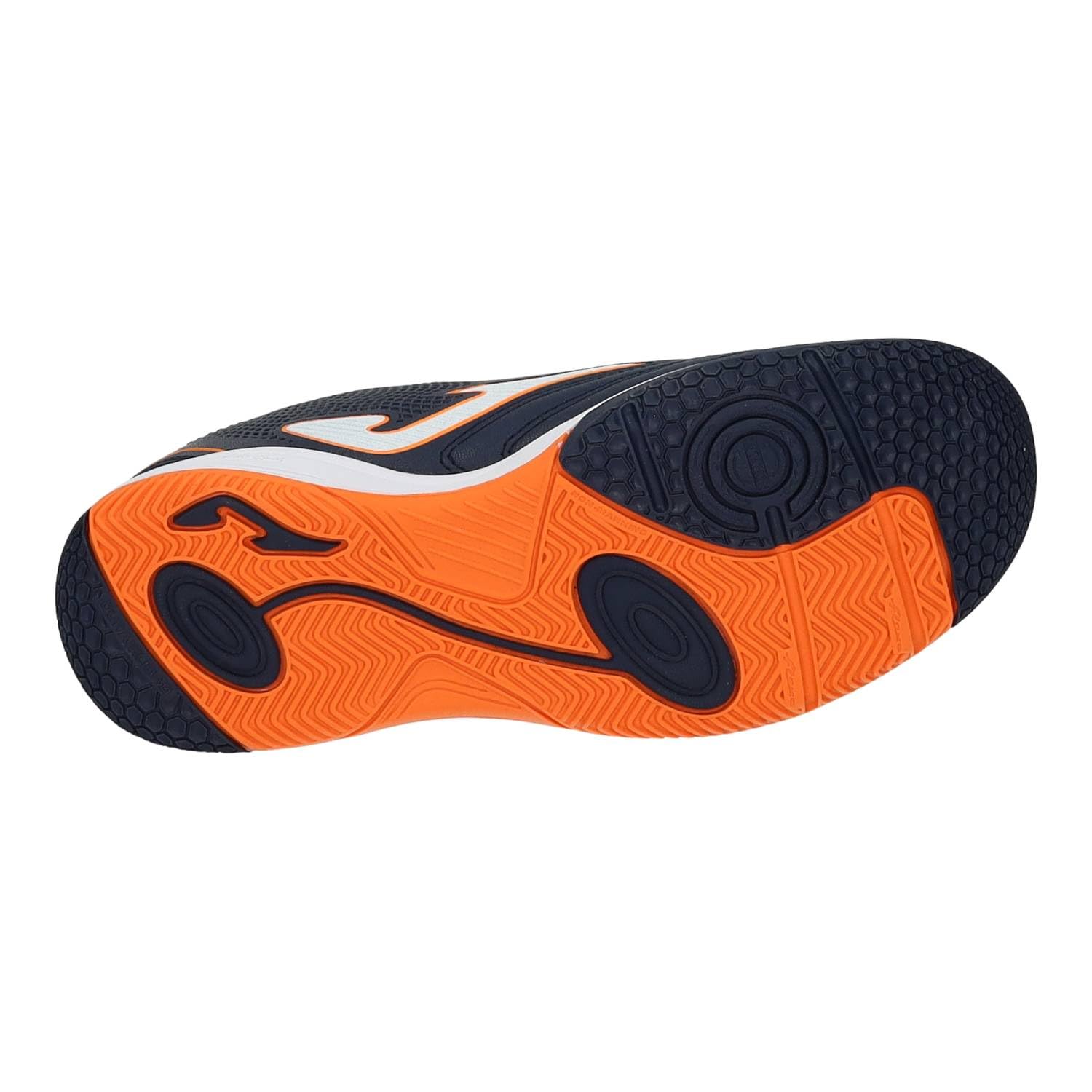 Joma TOJW2503INE Calzado fútbol Sala Indoor Azul Marino y Naranja, Ligera, Suela Durability, Plantilla extraíble y Antideslizante NIÑO Deportivos