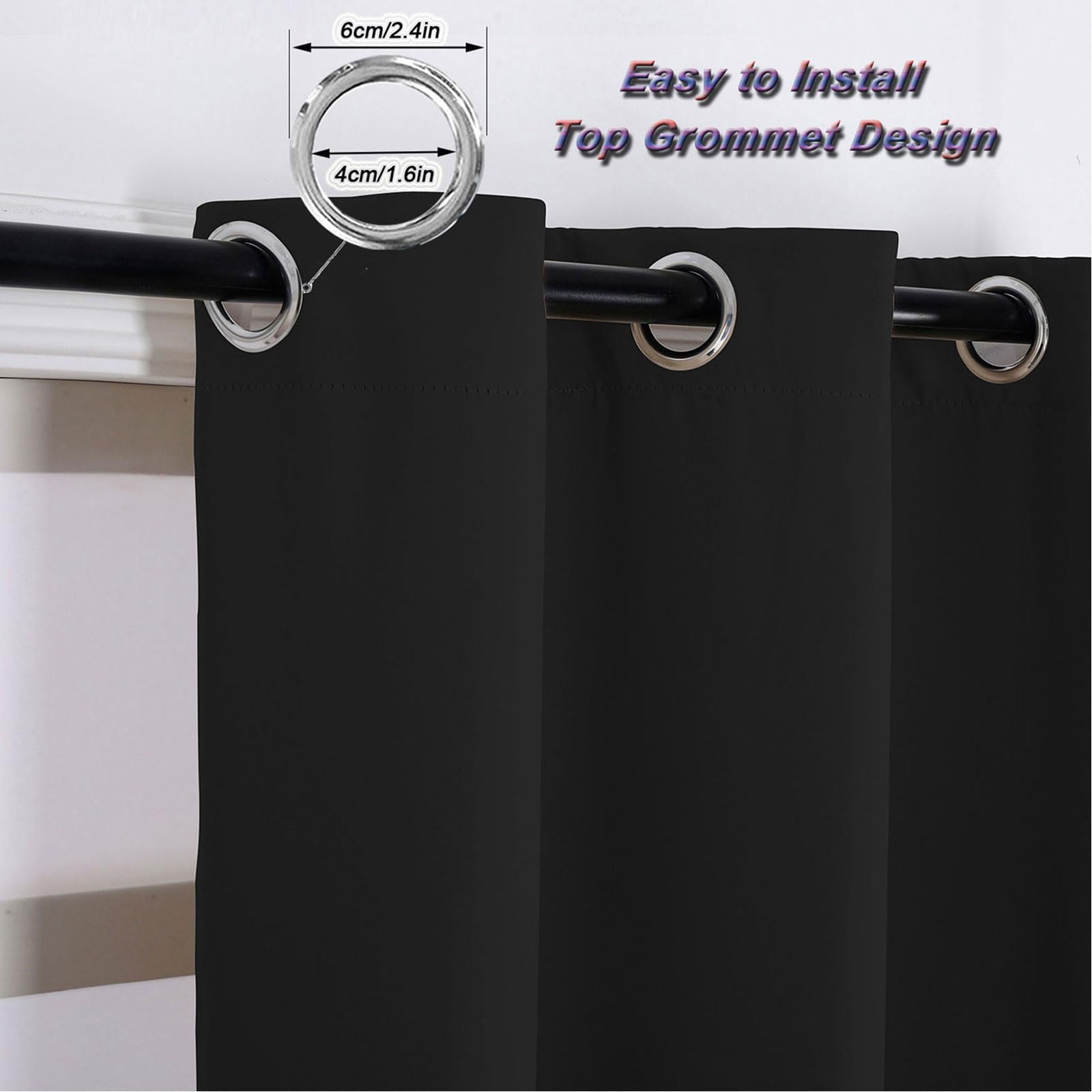 Panneau à œillets imperméable noir 183 cm x 254 cm – Utilisation extérieure et intérieure – Résistant aux intempéries, blocage des UV, amélioration de l'intimité et décoration d'intérieur Slish