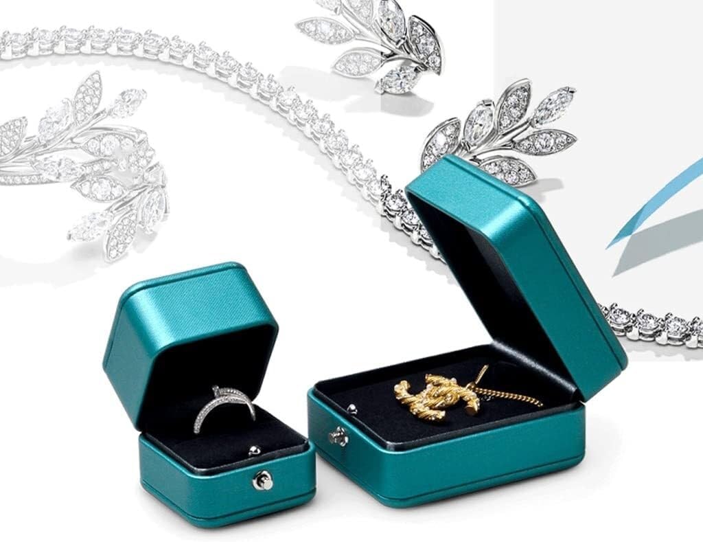 Ring Box Pendant Box PU Leather Jewelry Box Ring Storage Box Display Stand Jewelry Packaging Box Jewelry Box(6.6 * 8 * 4.4cm)