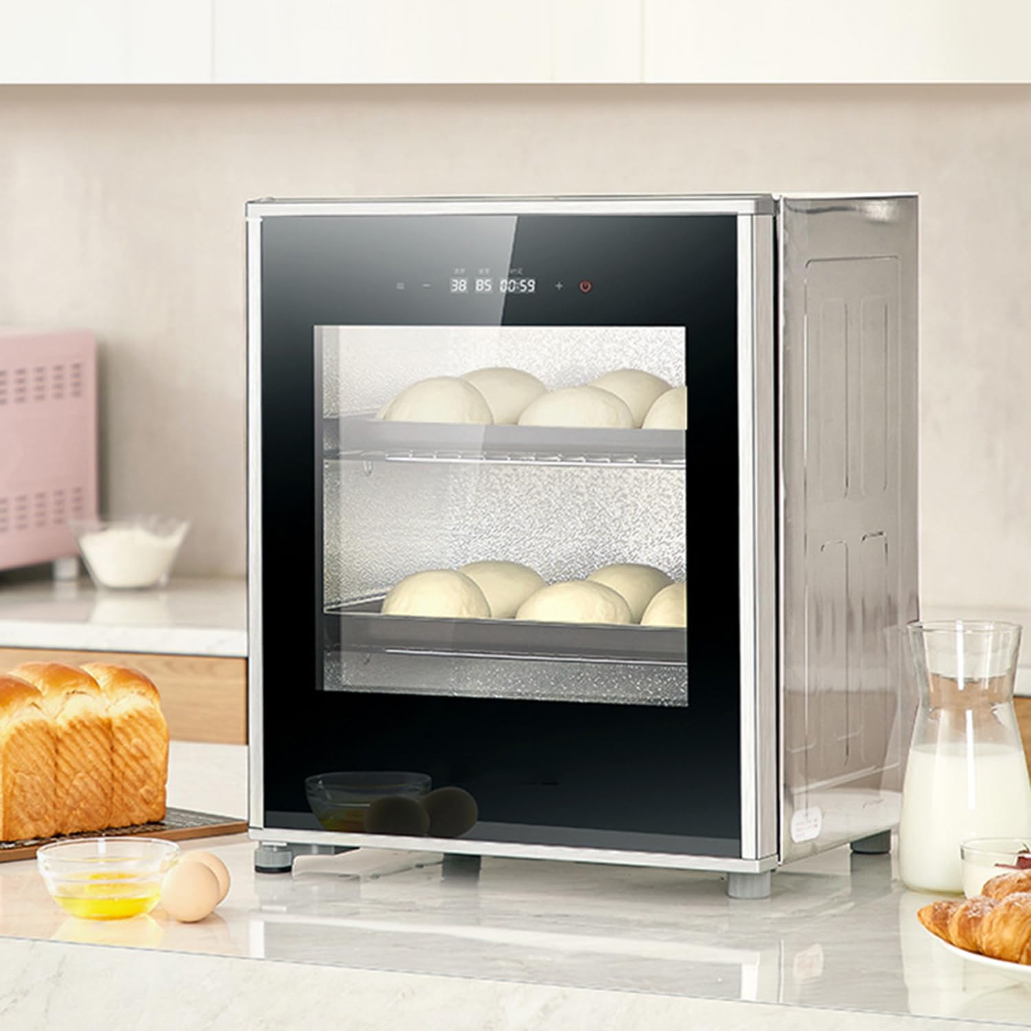 Camera di Lievitazione Elettrica per Impasti, Camera Multifunzionale da 40 Litri per Lievitazione di Pane E Yogurt, Temperatura Regolabile da 20 a 50 °C, umidità Controllabile dal 60 al 90% RH