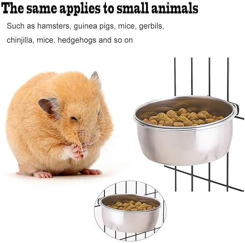 2 Stücke Edelstahl Vogelnapf Futter Schüssel Futternapf, Fütterungsbecher zum Aufhängen Käfig-Futterstation für Samen für Vogel Papageien (10 cm)