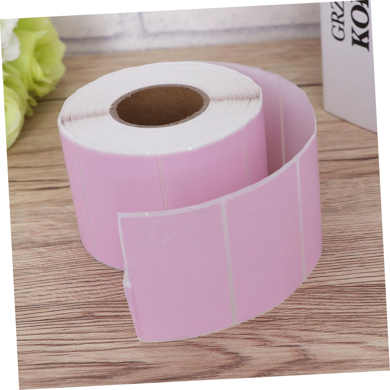 Veemoon Etichette Autoadesive in Carta Termica Rosa per Etichettatrice Resistenti All'acqua 2 Pezzi e Etichette Adesive Blank per Pacchi Spedizione