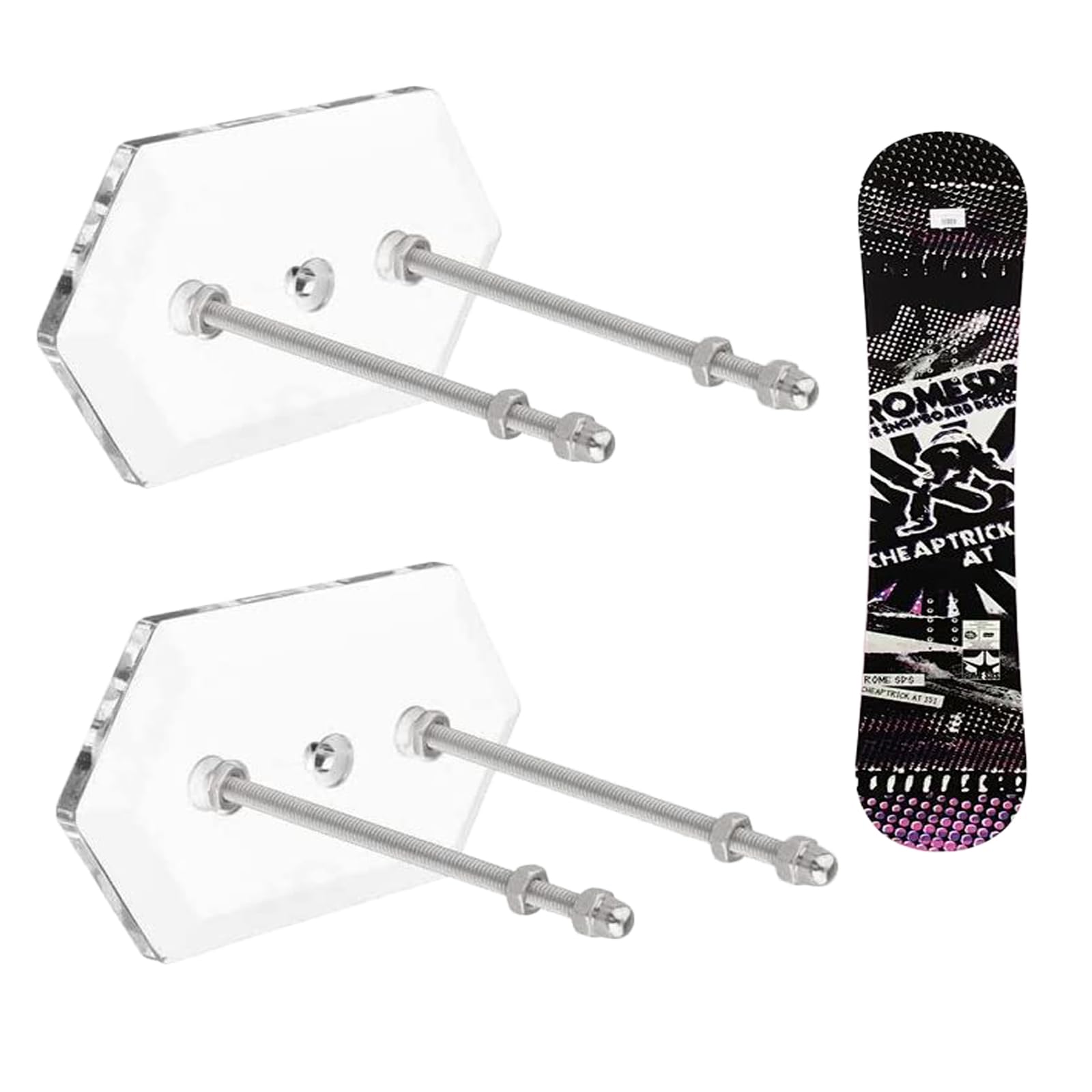 2 Piezas Soporte para Monopatín Transparente, Soporte de Acrílico para Patineta, Soporte de Pared para Monopatín, para Exhibición y Almacenamiento de Tablas de Skate(Transparente)