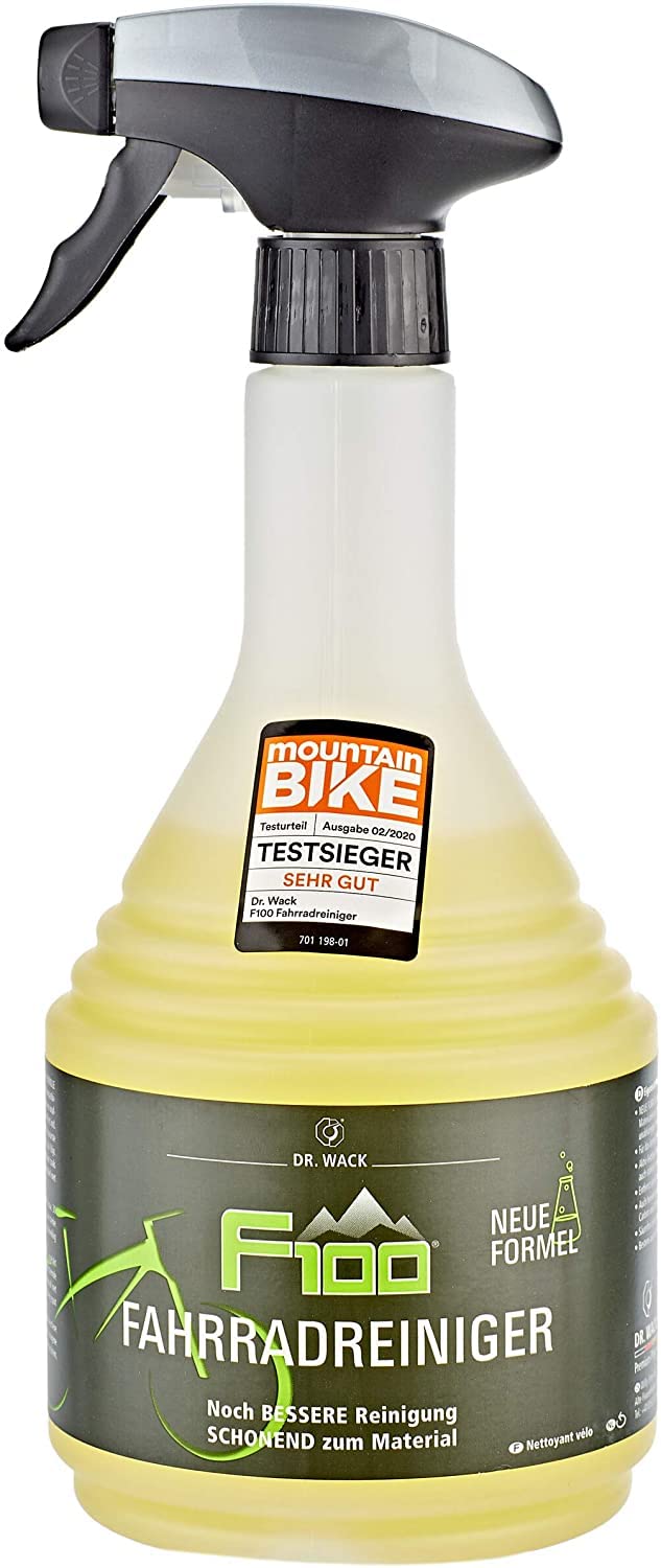 Dr. Wack F100 Nettoyant pour vélo 750ml, nettoyant pour chaîne 300ml, huile de chaîne 100ml, seau de lavage env. 6L + 2 pinceaux Nuke Guys S/L + 2 detailmate chiffons microfibre – Pour tous les vélos