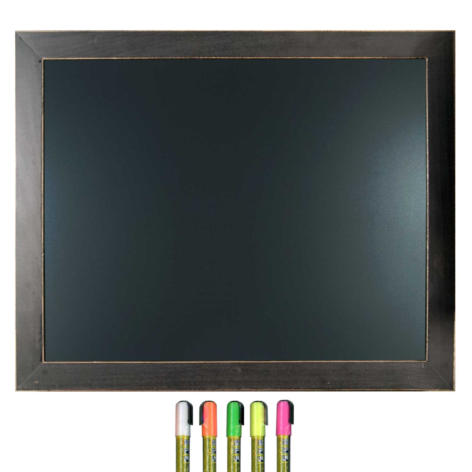 Framed Chalkboard Includes Blackboard in Country Craft Frame and Liquid Chalk Marker, 16 x 20 Inches, Black Frame
