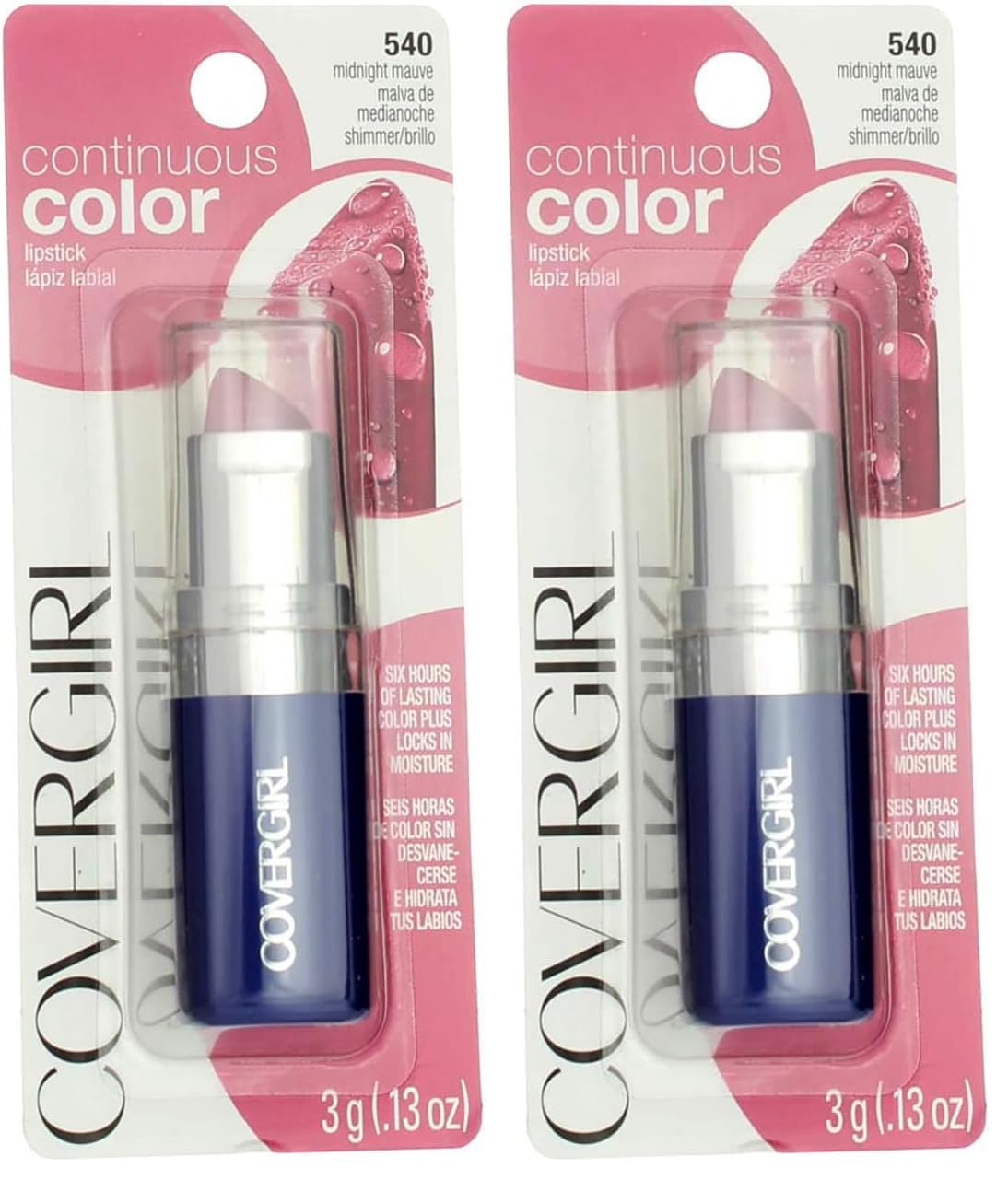 Continuous Color Lipstick Midnight Mauve 540, .13 oz (packaging may vary) (Pack of 2)