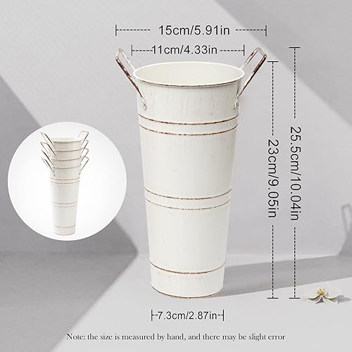 Miniatura 7 de Notakia Jarrones de metal galvanizado, jarrones de cubo de flores francesas para flores cortadas para decoración del hogar y decoración de mesa de